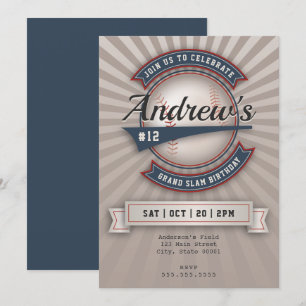 Invitación de béisbol vintage