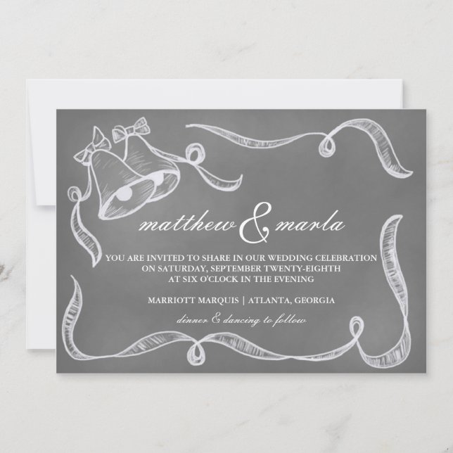 Invitación de Belces de boda de la pizarra del (Anverso)