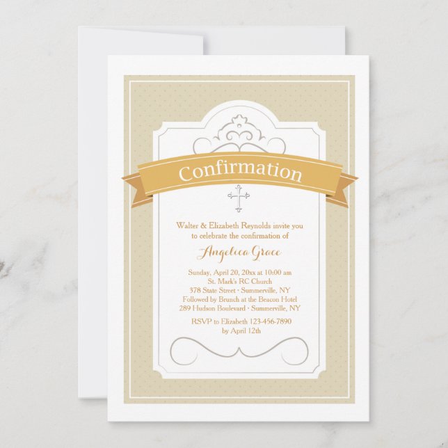Invitación de Bendición de Confirmación (Anverso)