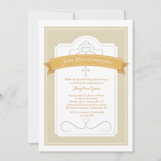 Invitación de Bendición de Primera Comunión (Anverso)