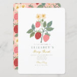 Invitación de Berry First Birthday<br><div class="desc">Invitación de primer cumpleaños de Strawberry Bouquet Blossom Berry</div>