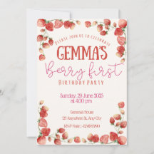 Invitación de Berry First Birthday