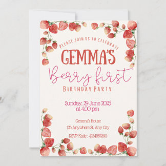 Invitación de Berry First Birthday