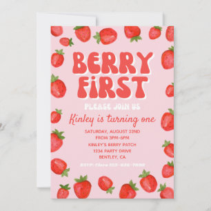 Invitación de Berry First Birthday Fresa