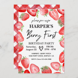 Invitación de Berry First Birthday | Fresa