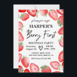 Invitación de Berry First Birthday | Fresa<br><div class="desc">Invitación a Berry el primer cumpleaños.</div>