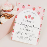 Invitación de Berry First Birthday | Fresa<br><div class="desc">Invitación a Berry el primer cumpleaños. ¡Listo para ser personalizado por usted!</div>