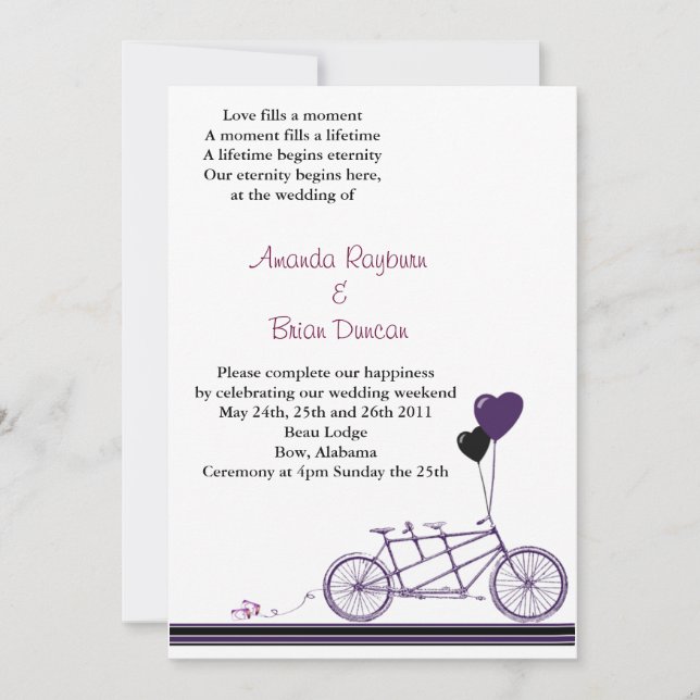 Invitación de bicicleta (Anverso)