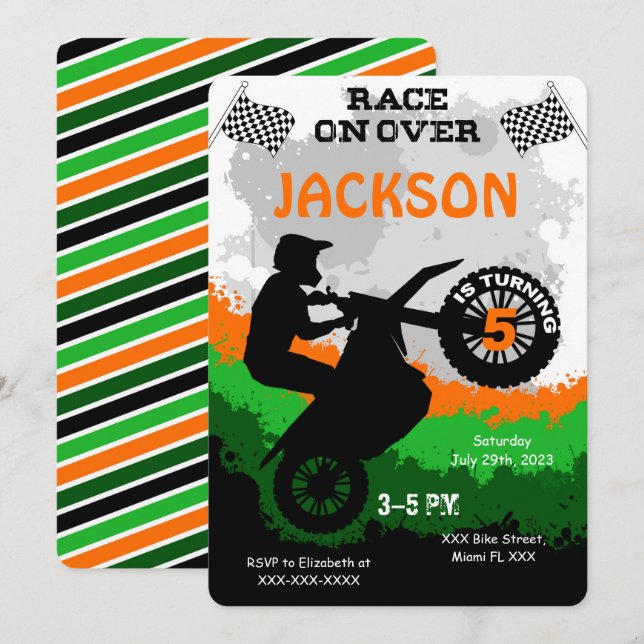 Invitación de bicicleta (Anverso / Reverso)