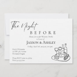 Invitación de bienvenida a bebidas de boda minimal