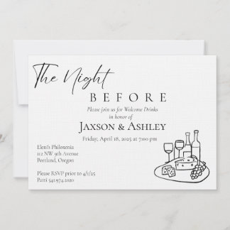 Invitación de bienvenida a bebidas de boda minimal