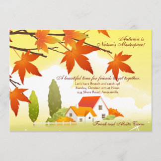 Invitación de bienvenida a casa otoño