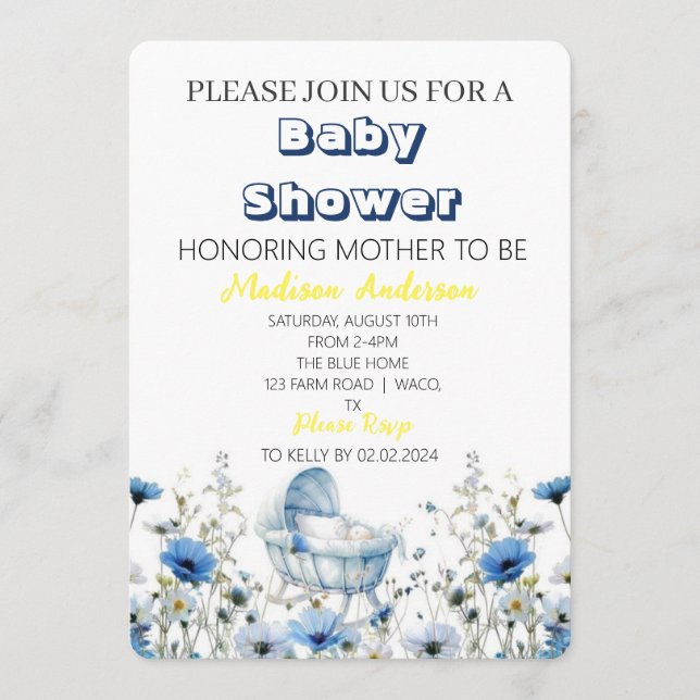 Invitación de Bienvenida al Bebé (Anverso)