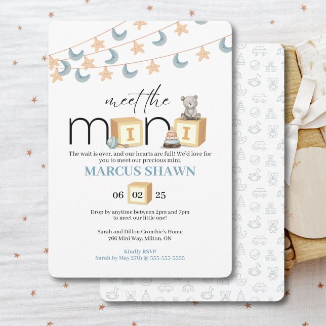 Invitación de bienvenida al Mini Baby (Adorable invitation to introduce your new mini to the world.)