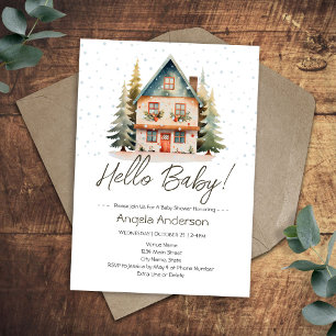 Invitación de bienvenida de invierno para bebé Cot