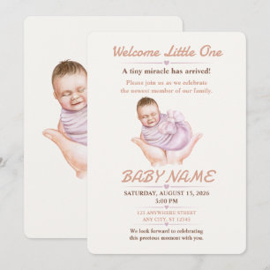 Invitación de bienvenida editable para recién naci