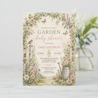 Invitación de bienvenida para baby shower floral d