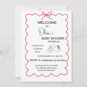 Invitación de Bienvenida para Baby Shower Osito