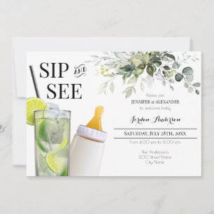 Invitación de bienvenida para tomar y ver al bebé