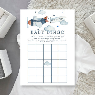 Invitación de Bingo de Avión Antiguo Es un Niño
