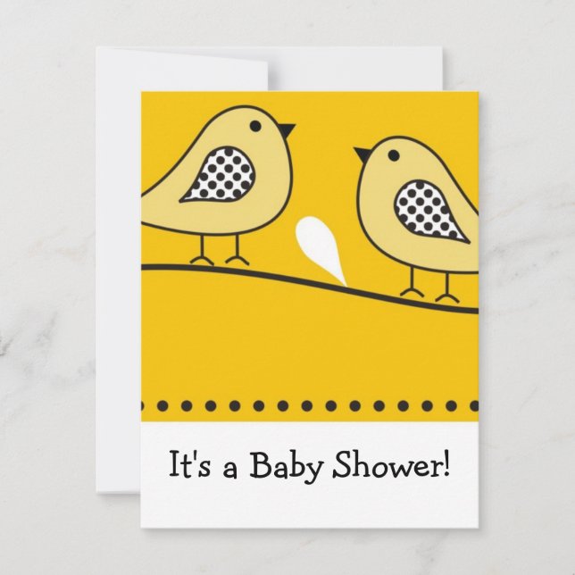 Invitación de Bird Baby Shower : ::Amarillo (Anverso)