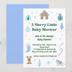 Invitación de Blue Merry Little Baby Shower Boy