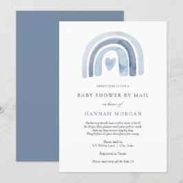 Invitación de Blue Rainbow Baby Shower por correo