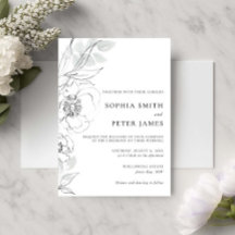 Invitación de boceto botánico floral