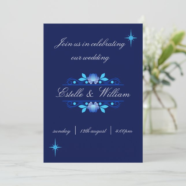 invitación de boda (Anverso de pie)