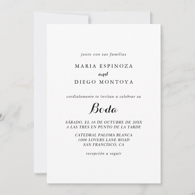invitación de boda (Anverso)