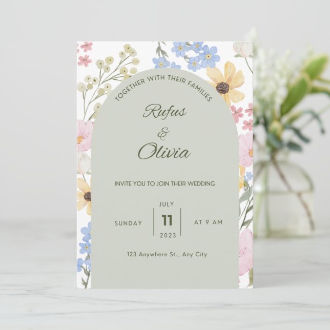 Invitación de boda  (Anverso de pie)