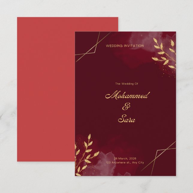 Invitación de Boda (Anverso / Reverso)