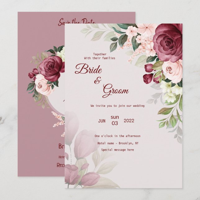 invitación de boda (Anverso / Reverso)