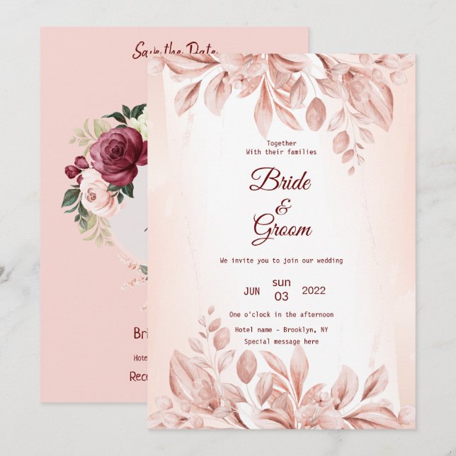 invitación de boda (Anverso / Reverso)