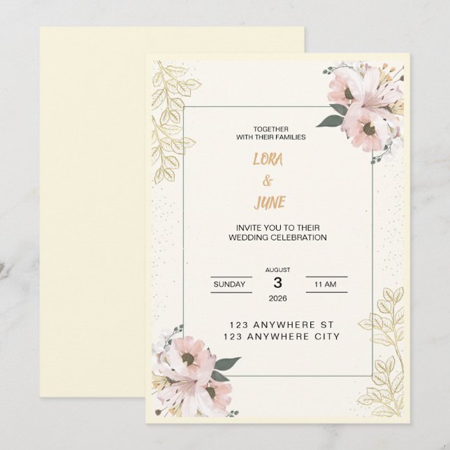 Invitación de boda (Anverso / Reverso)
