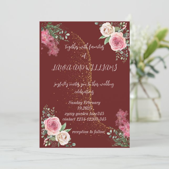 invitación de boda (Anverso de pie)