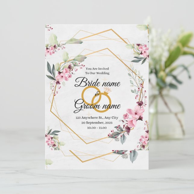 invitación de boda (Anverso de pie)