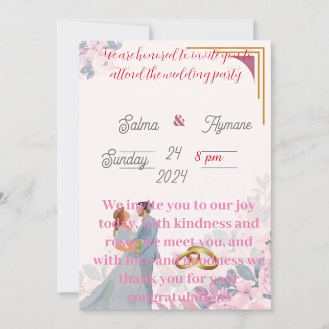 invitación de boda (Anverso)