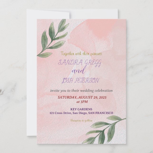 INVITACIÓN DE BODA (Anverso)
