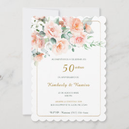 Invitación De Boda 50 Aniversario con encaj vintage
