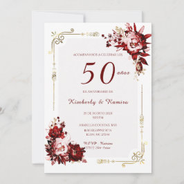 Invitación De Boda 50 Aniversario con encaje vintage