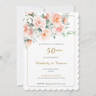 Invitación De Boda 50 Aniversario con encaje vintage