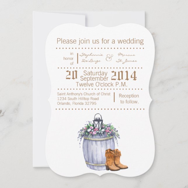 Invitación de boda 5x7 Resto de bodas en el campo  (Anverso)