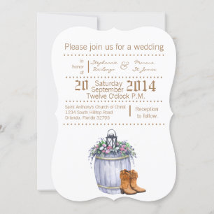 Invitación de boda 5x7 Resto de bodas en el campo 