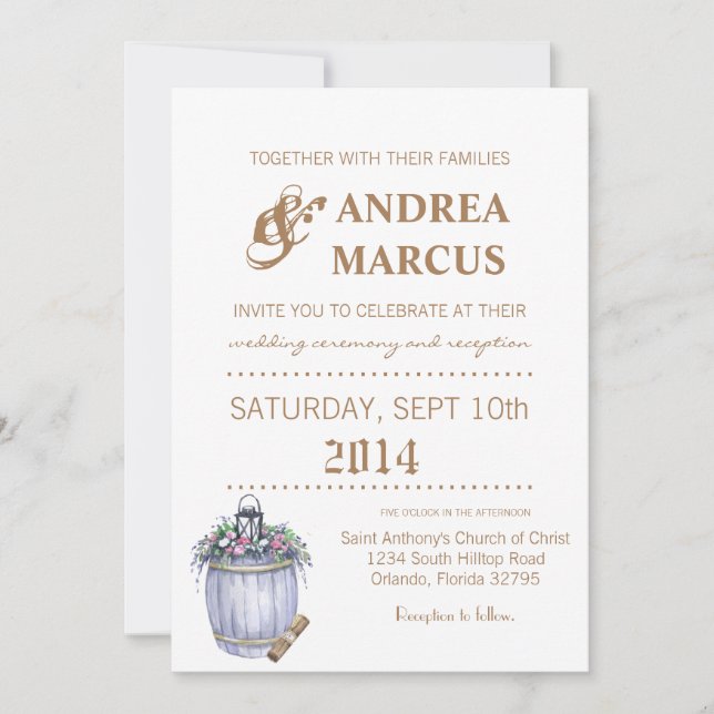 Invitación de boda 5x7 Resto de bodas en el campo  (Anverso)