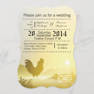 Invitación de boda 5x7 Sunny Morning Farm Country