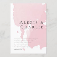 Invitación de boda abstracta con acuarela moderna