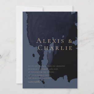 Invitación de boda abstracta de acuarela moderna