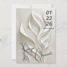 Invitación de boda abstracta minimalista