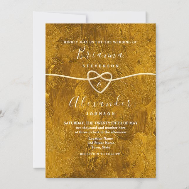 Invitación de boda abstracta moderna con brillo do (Anverso)